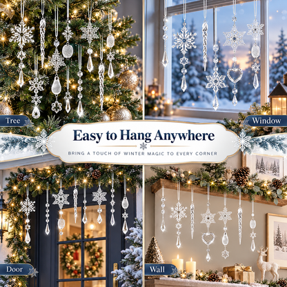 🎀21pcs Bulk Shatterproof Corded Christmas Tree Decorative Ornament Set