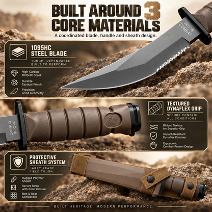 ❤️Ontario OKC-3S Marine Bayonet with Sheath – Brown