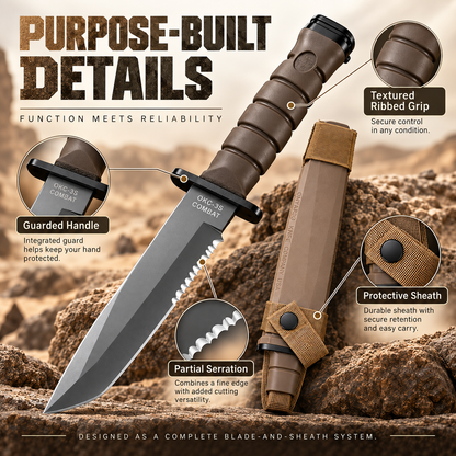❤️Ontario OKC-3S Marine Bayonet with Sheath – Brown