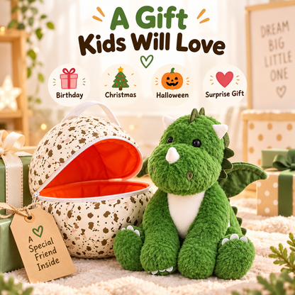 🔥Hatch & Hug Dinosaur Plush – 2-in-1 Egg Surprise Toy