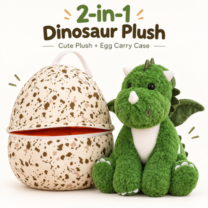 🔥Hatch & Hug Dinosaur Plush – 2-in-1 Egg Surprise Toy