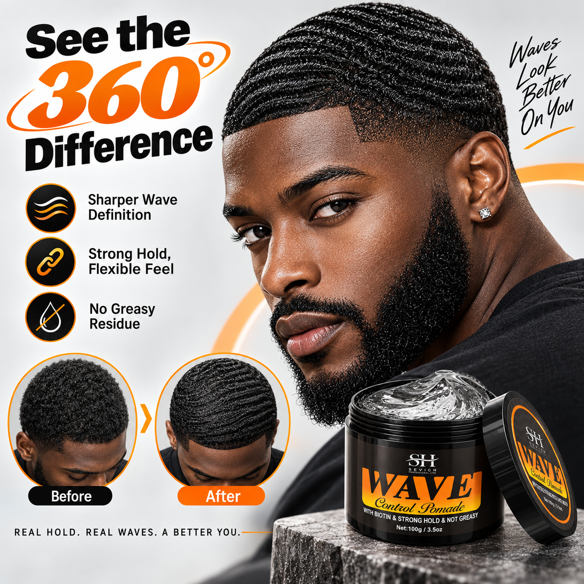 🎉360° Wave Control Pomade for Men