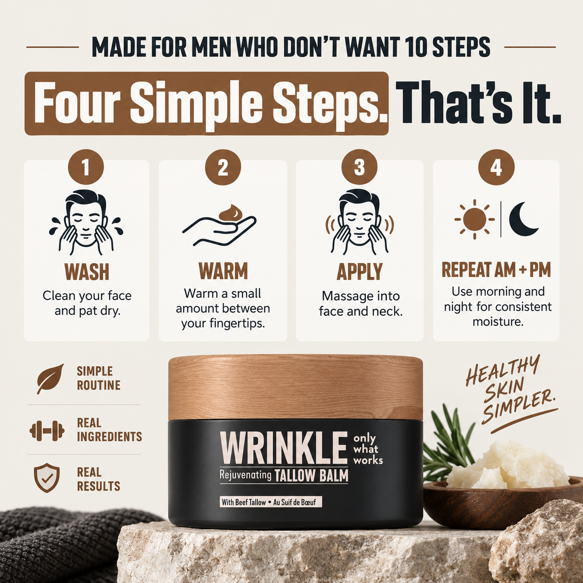❤️Men’s Tallow Balm for Smoother, Younger-Looking Skin