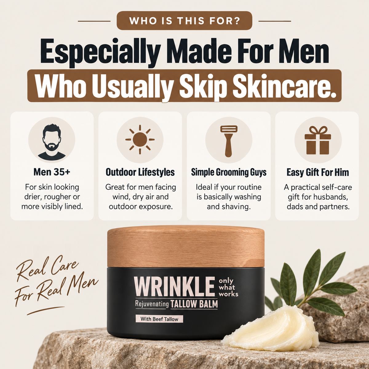 ❤️Men’s Tallow Balm for Smoother, Younger-Looking Skin