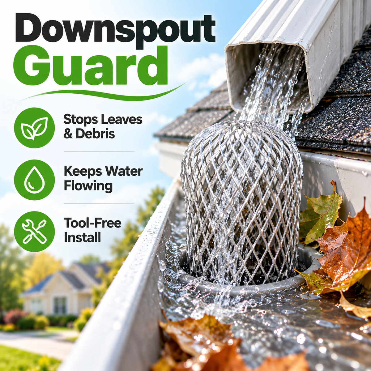 🎉4 Pack Gutter Downspout Guards