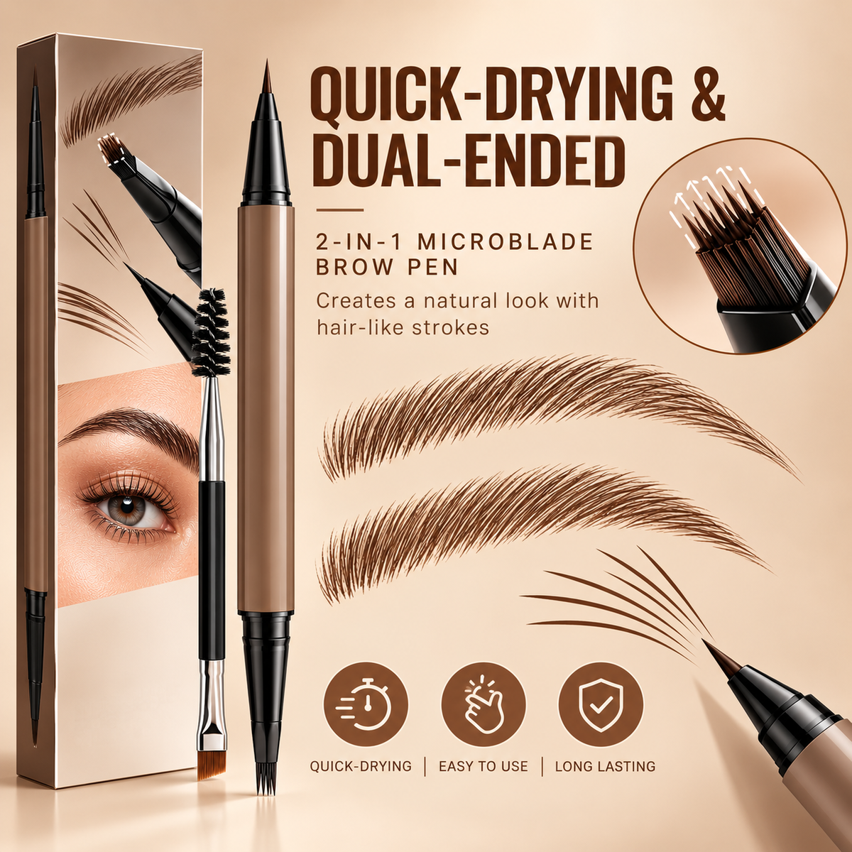 🔥Dual-Ended Microblading Eyebrow Pencil for Women