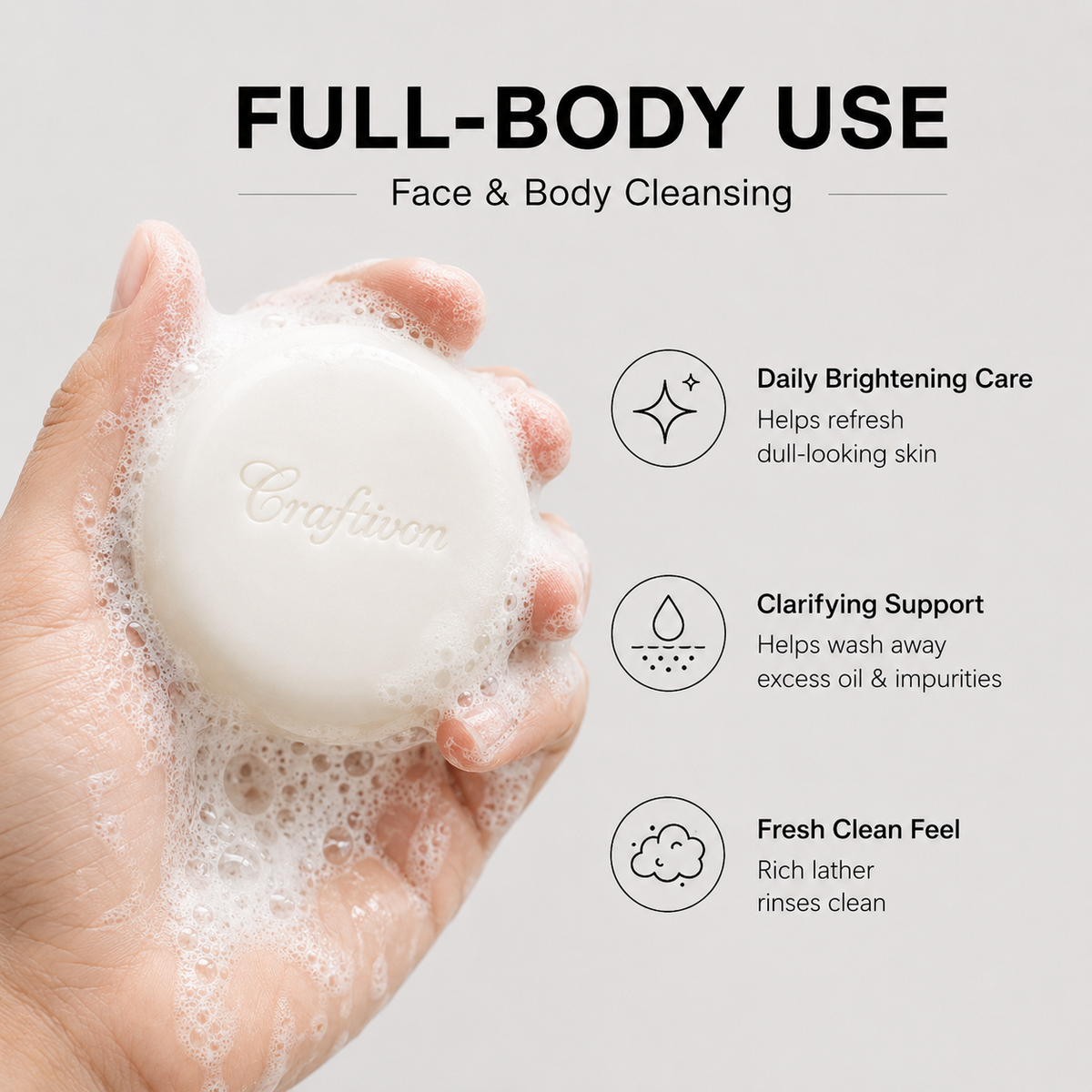 3D Niacinamide Whitening Soap – Face & Body Brightening Bar