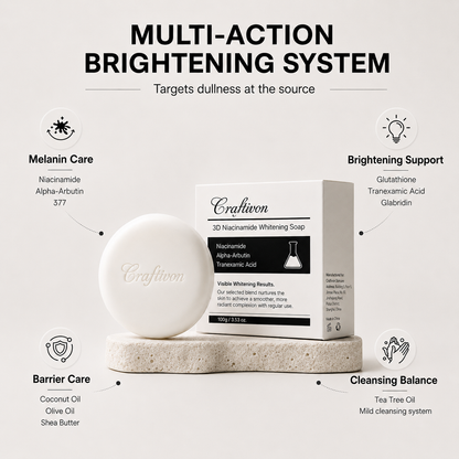3D Niacinamide Whitening Soap – Face & Body Brightening Bar