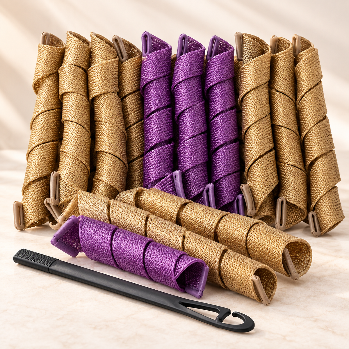 ✨ Heatless Spiral Hair Curlers – Beautiful, Bouncy Curls Without Heat