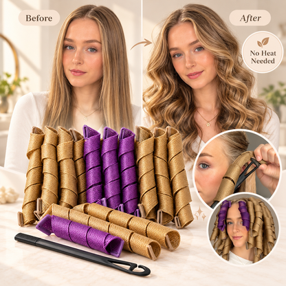 ✨ Heatless Spiral Hair Curlers – Beautiful, Bouncy Curls Without Heat