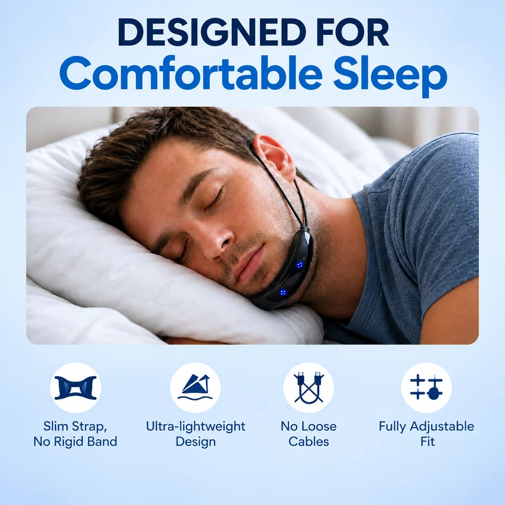 Smart Anti-Snore Sleep Device With Gentle Pulse Stimulation