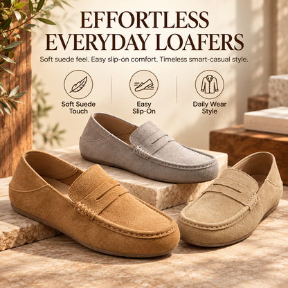 ✨Classic Suede-Look Penny Loafers – Casual Slip-On Shoes for Everyday Wear👞