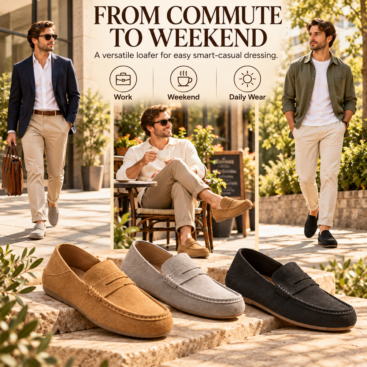 ✨Classic Suede-Look Penny Loafers – Casual Slip-On Shoes for Everyday Wear👞