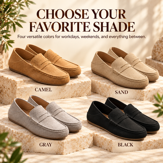 ✨Classic Suede-Look Penny Loafers – Casual Slip-On Shoes for Everyday Wear👞
