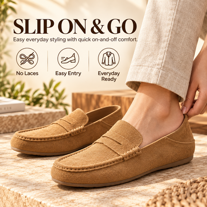 ✨Classic Suede-Look Penny Loafers – Casual Slip-On Shoes for Everyday Wear👞