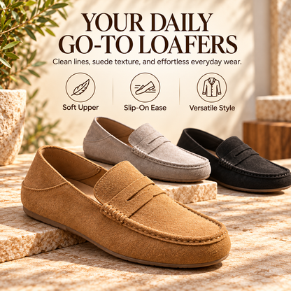 ✨Classic Suede-Look Penny Loafers – Casual Slip-On Shoes for Everyday Wear👞