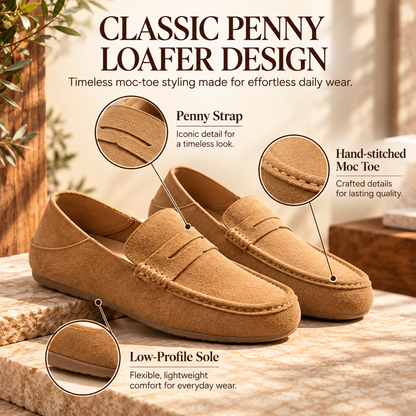✨Classic Suede-Look Penny Loafers – Casual Slip-On Shoes for Everyday Wear👞