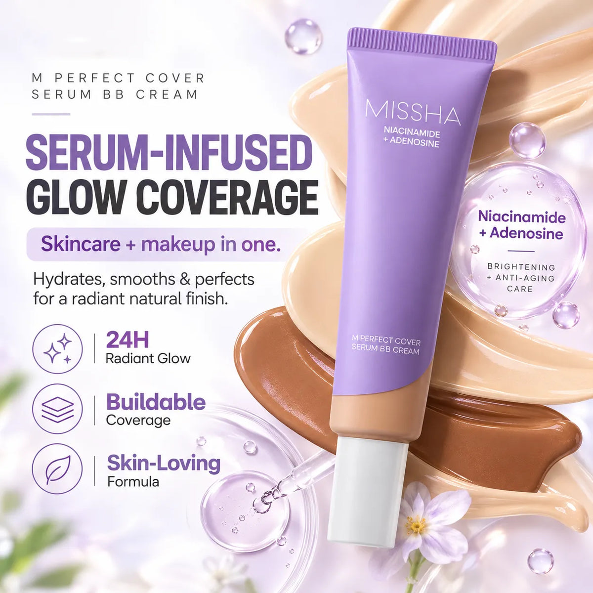 🎁Hydrating Serum BB Cream – Natural Glow & Buildable Coverage, 35ml