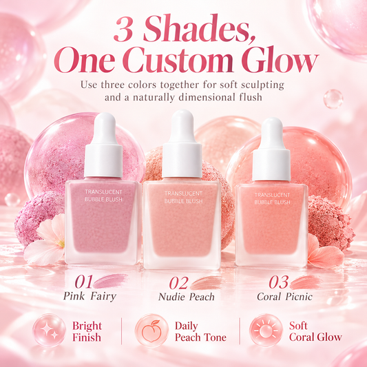 ✨3-Piece Hydrating Serum Blush Set – 💧Buildable Liquid Blush Trio🌿