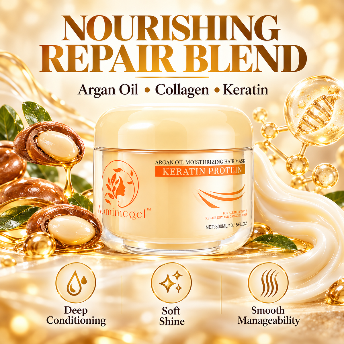 🎉Collagen Repair Hair Mask for Dry Damaged Hair, 10.15 oz