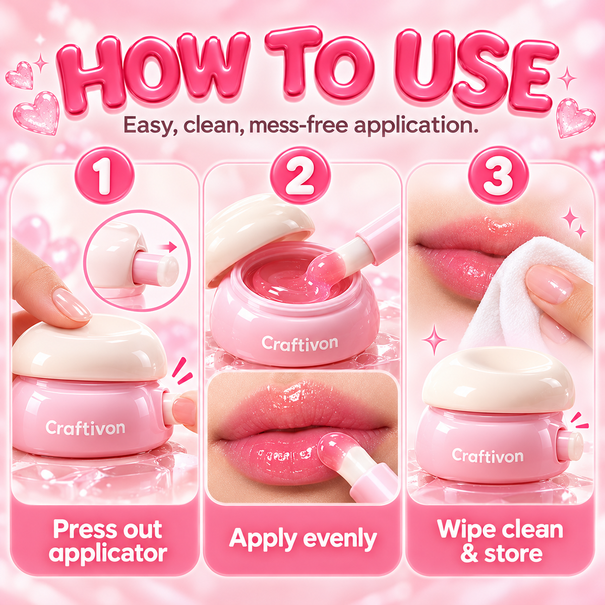 ❤️3-Shade Hydrating Jelly Lip Mask – Glossy & Soft Lips