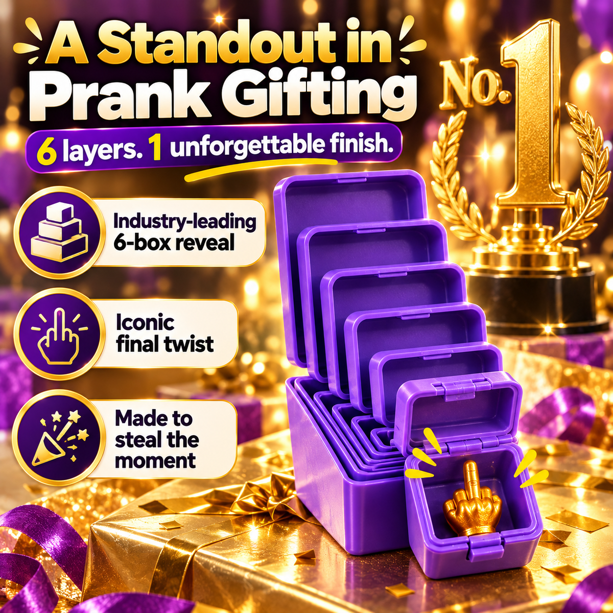 🔥 6-Layer Nesting Prank Gift Box