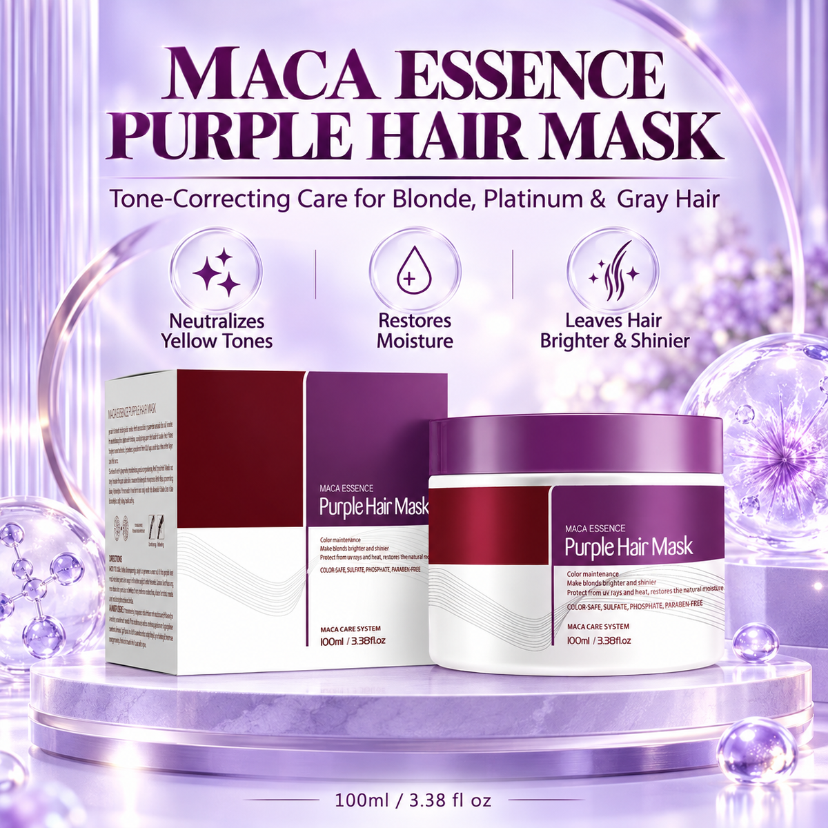 ✨Purple Hair Treatment Mask – Tone, Hydrate & Shine, 100ml