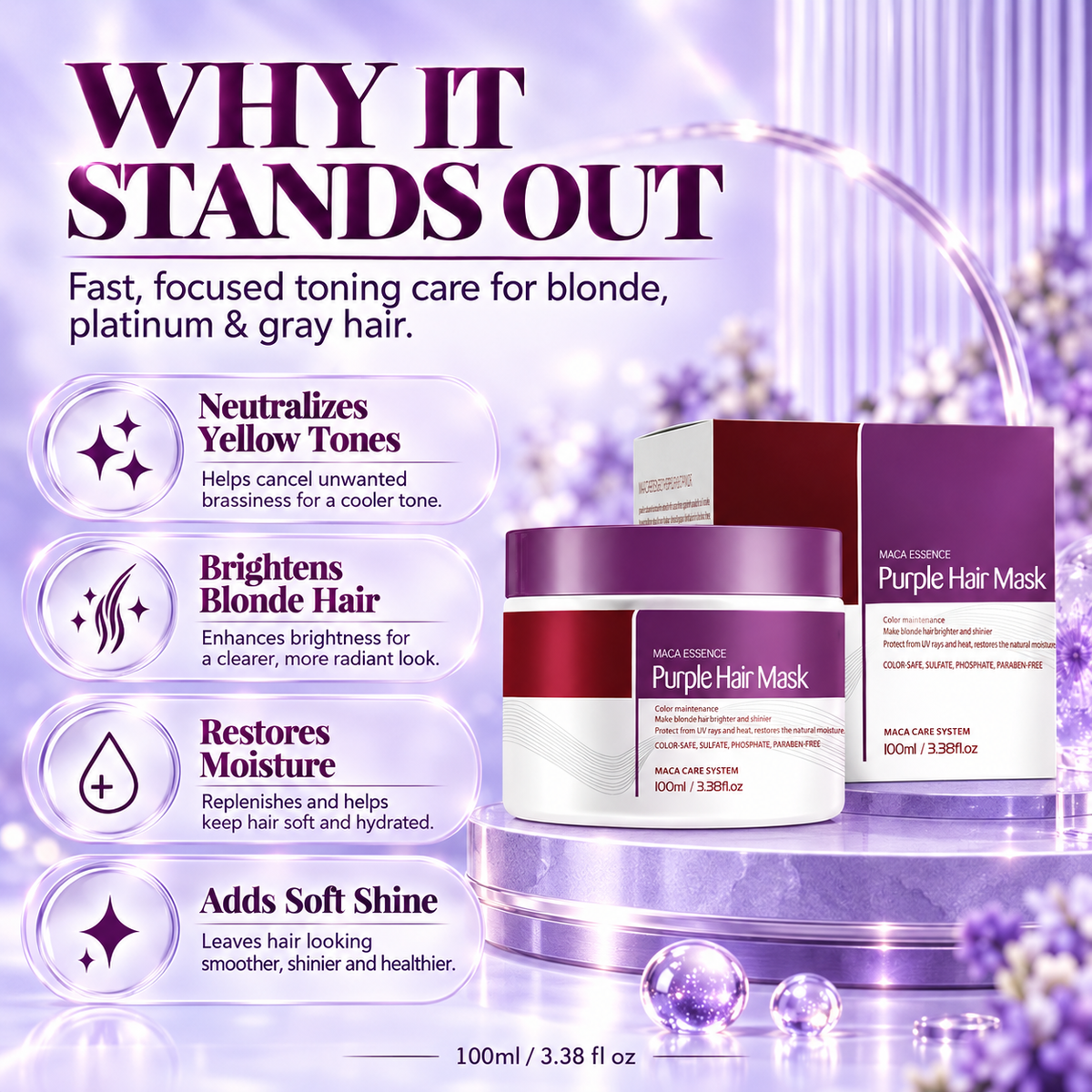 ✨Purple Hair Treatment Mask – Tone, Hydrate & Shine, 100ml