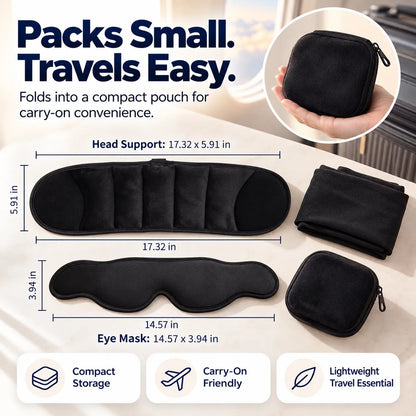 🎉3-in-1 Travel Sleep Set – Head Support, Eye Mask & Arm Wrap