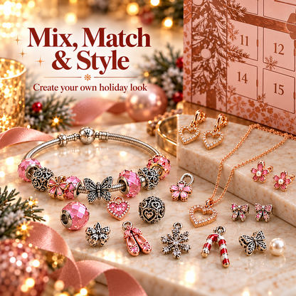 ✨24-Day Jewelry Advent Calendar💍Mystery Charms, Jewelry & Accessories Christmas Gift Box🎄