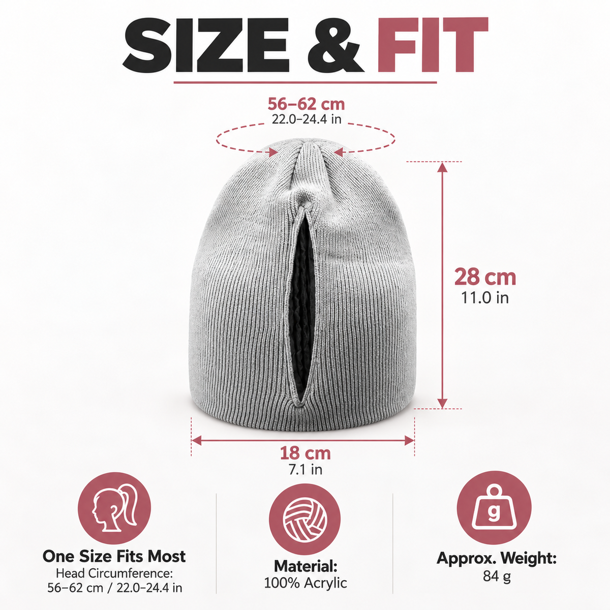 ✨Ponytail Beanie – Magnetic Back Opening Winter Knit Hat