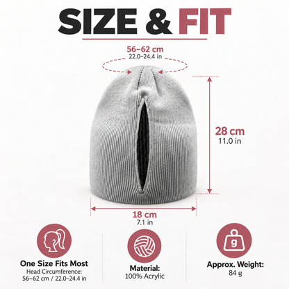 ✨Ponytail Beanie – Magnetic Back Opening Winter Knit Hat