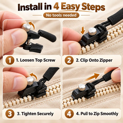 🎁30-Piece Tool-Free Zipper Repair Kit in 3 Sizes