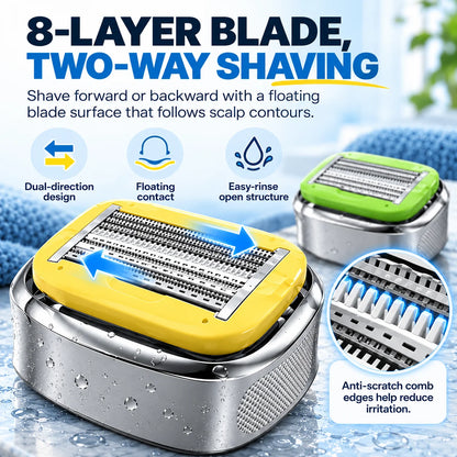 🎁Manual Bald Head Shaver Kit with Spare Blade &amp; Travel Case