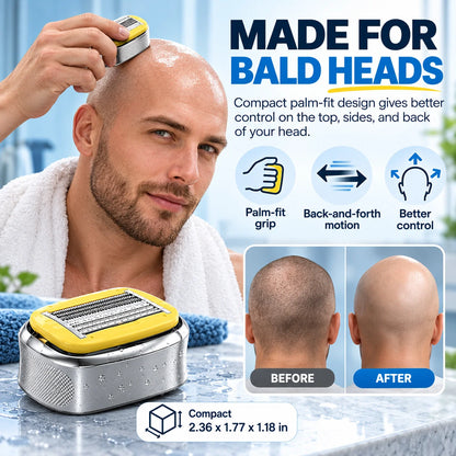 🎁Manual Bald Head Shaver Kit with Spare Blade &amp; Travel Case