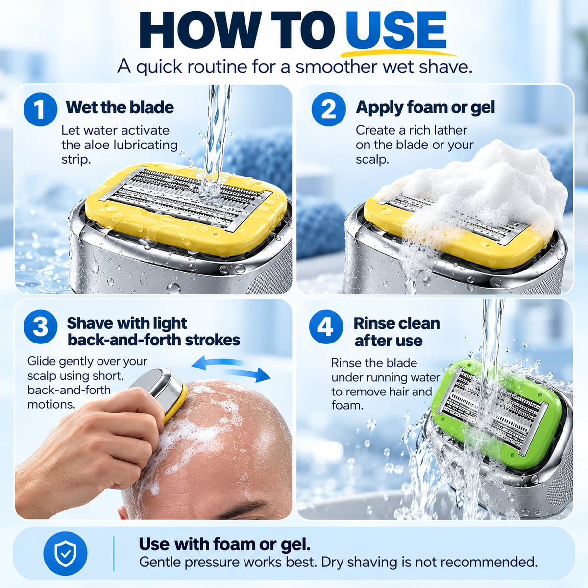 🎁Manual Bald Head Shaver Kit with Spare Blade &amp; Travel Case