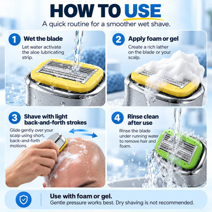 🎁Manual Bald Head Shaver Kit with Spare Blade &amp; Travel Case