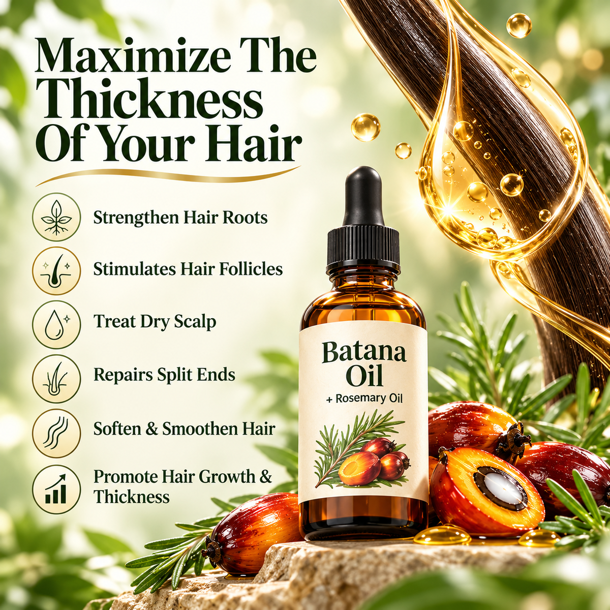 ✨ 100% Pure Batana Hair Oil – Nourish, Strengthen & Shine | 1 Fl Oz