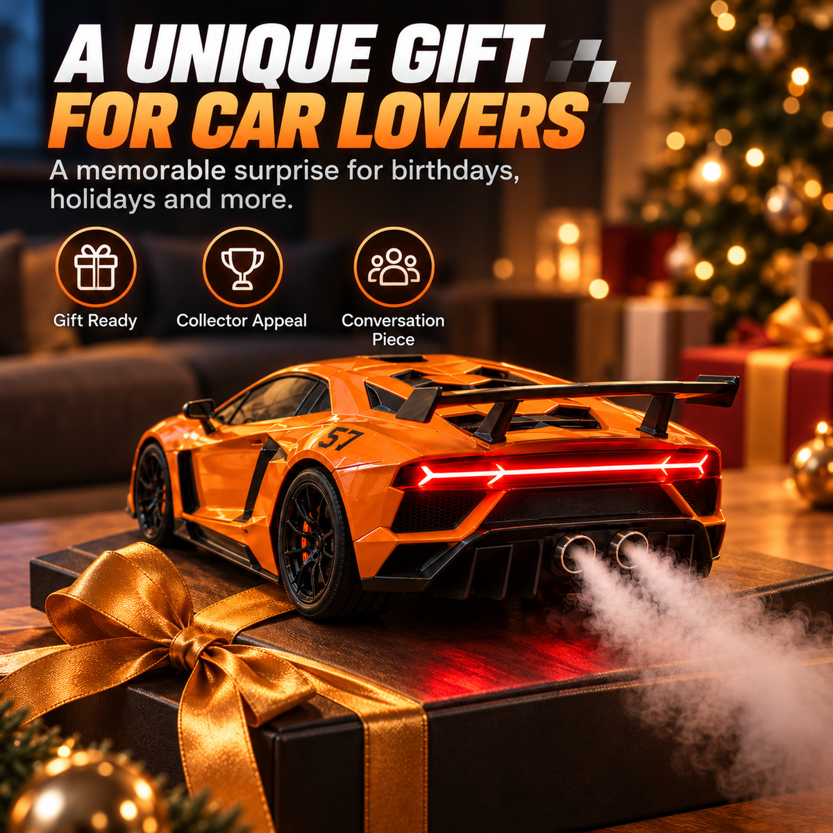 ❤️Supercar Exhaust Mist Humidifier – LED Lights & Cool Desk Decor