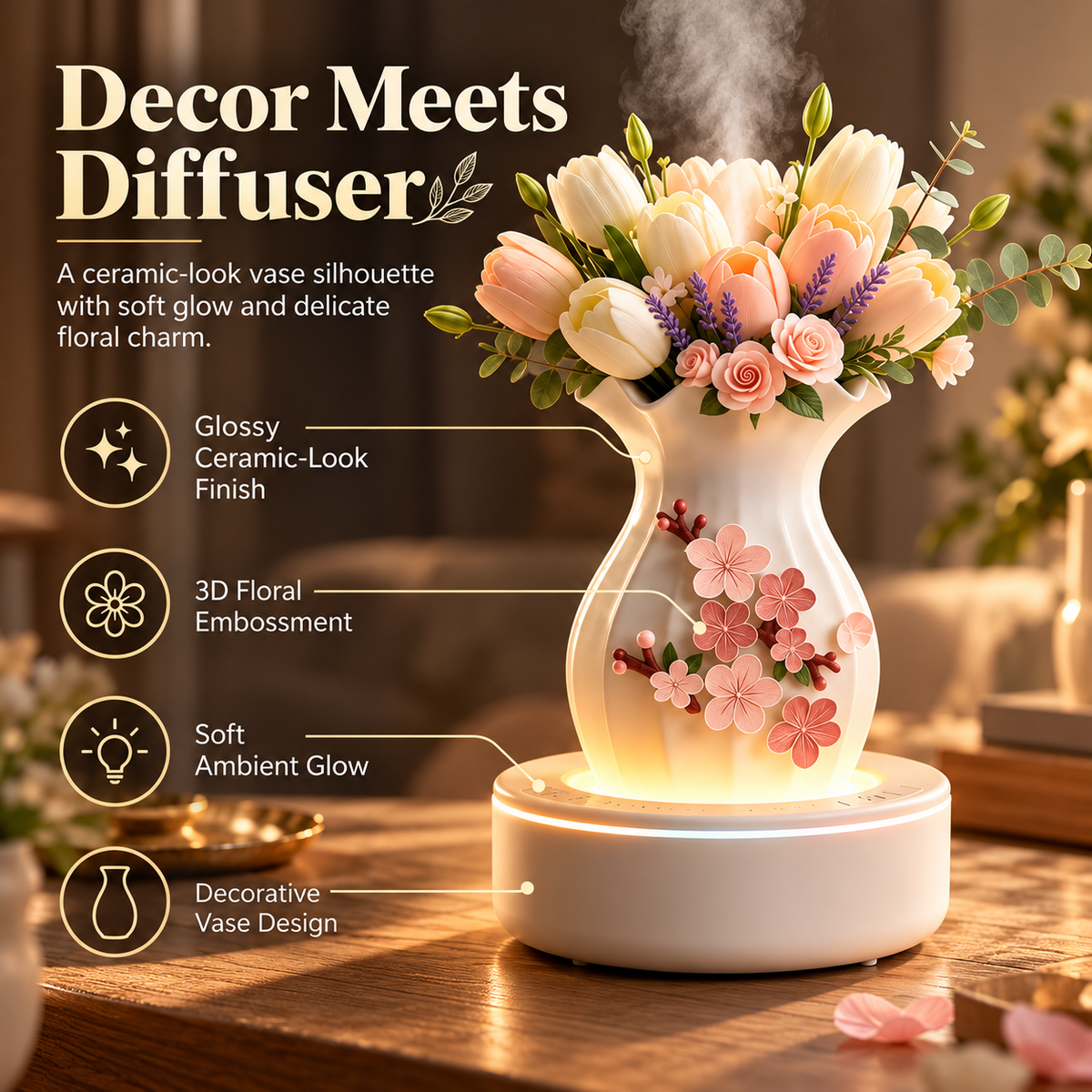 🔥Flower‑Vase Essential Oil Diffuser