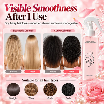 🎁Rose Pearl Leave-In Hair Treatment Spray, 200ml – Keratin & Collagen Spray for Smooth, Shiny, Frizz-Free Hair