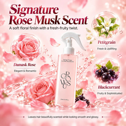 🎁Rose Pearl Leave-In Hair Treatment Spray, 200ml – Keratin & Collagen Spray for Smooth, Shiny, Frizz-Free Hair