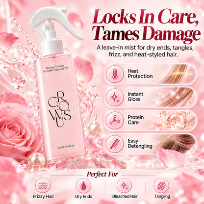 🎁Rose Pearl Leave-In Hair Treatment Spray, 200ml – Keratin & Collagen Spray for Smooth, Shiny, Frizz-Free Hair