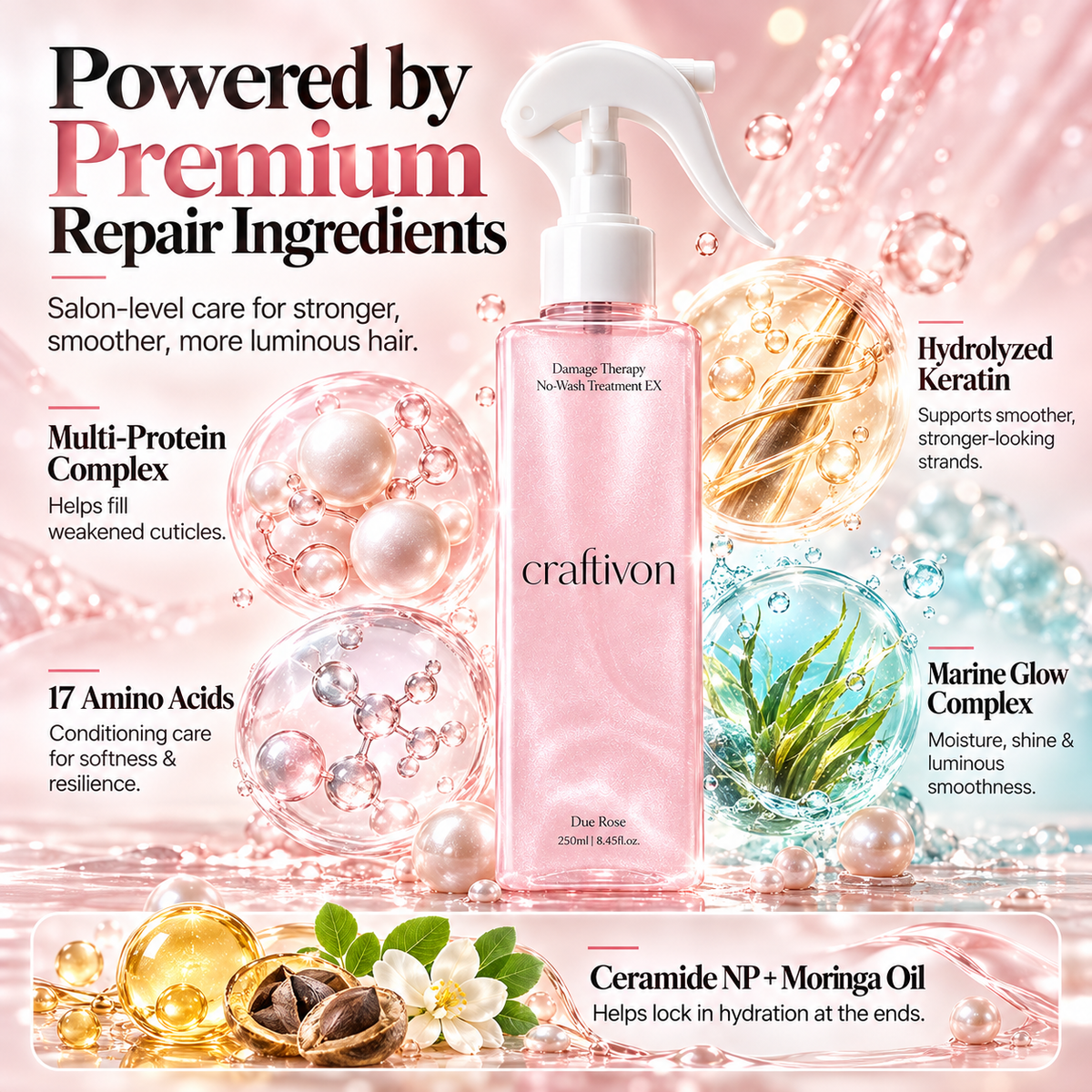 🎉Leave-In Conditioner Spray | Heat Protection | Korean Hair Care