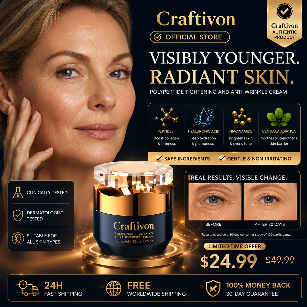 ❤️Polypeptide Firming & Anti-Wrinkle Face Cream – 50g
