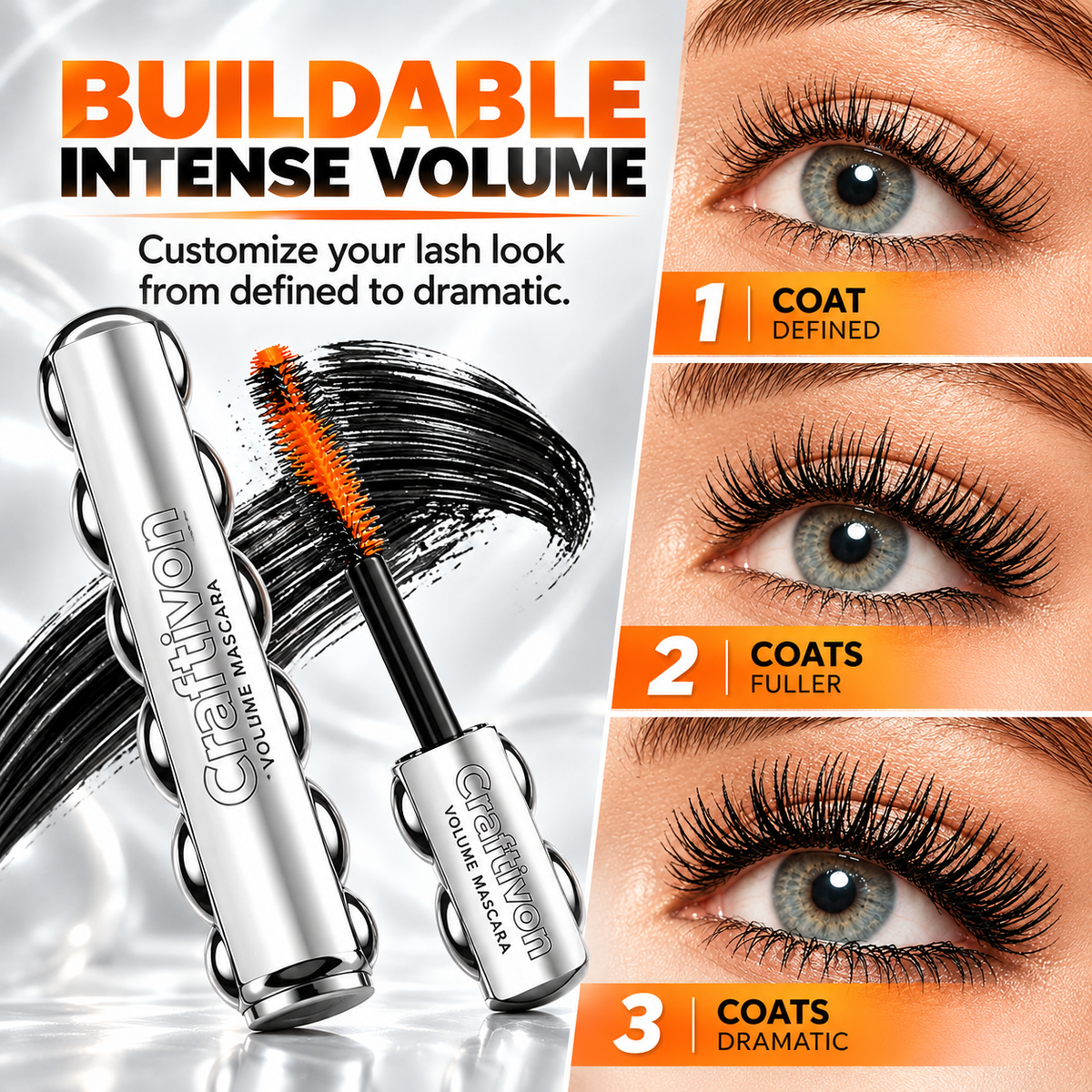❤️Buildable Volume Mascara with Dual-Action Brush