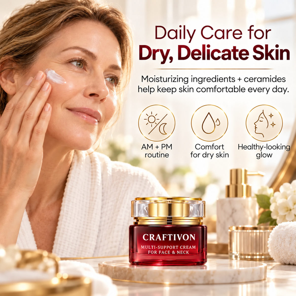 🎁Retinol Anti-Aging Face & Neck Cream – Collagen, 5 Ceramides & Hyaluronic Acid for Firming, Deep Hydration & Skin Barrier Support