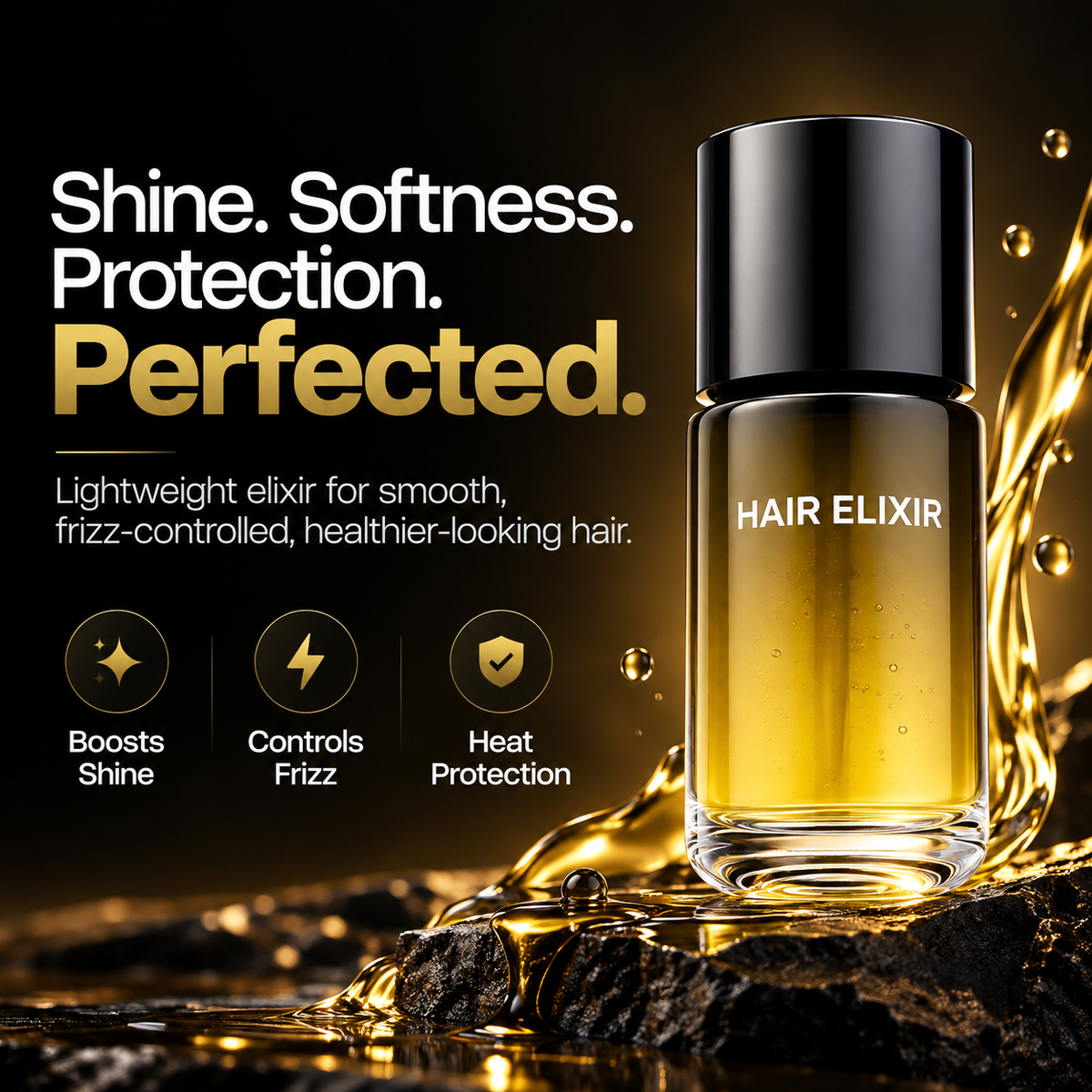✨Nourishing Hair Elixir 🌿 Smooth Shine, Frizz Control & Heat Protection
