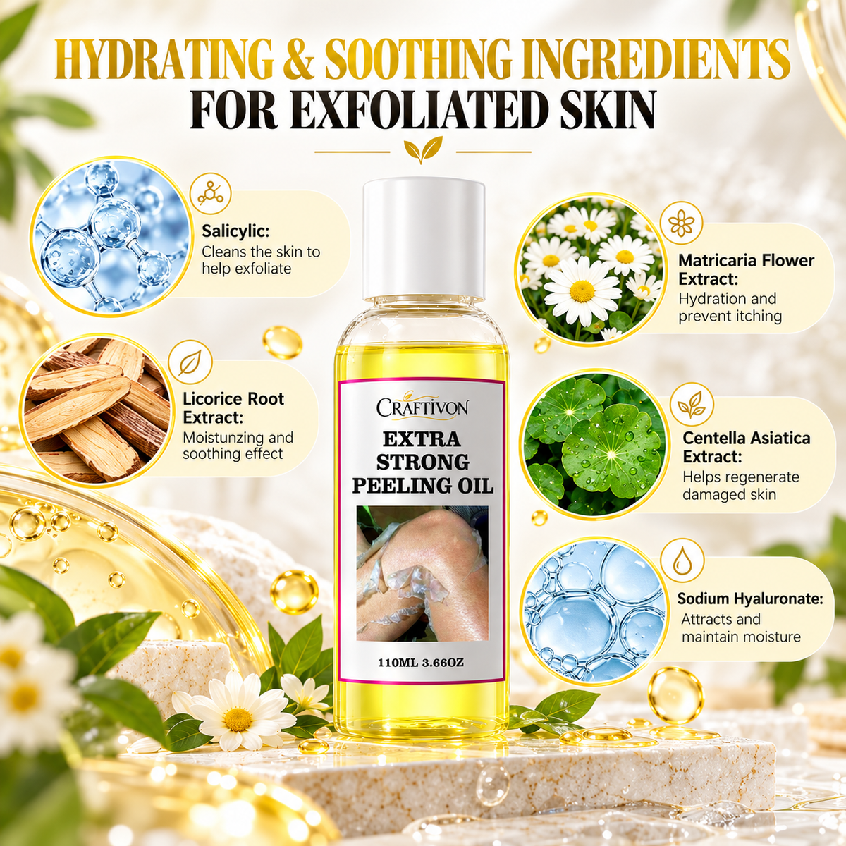 🎀Extra Strong Yellow Peeling Oil – 110ml Body Exfoliating Solution