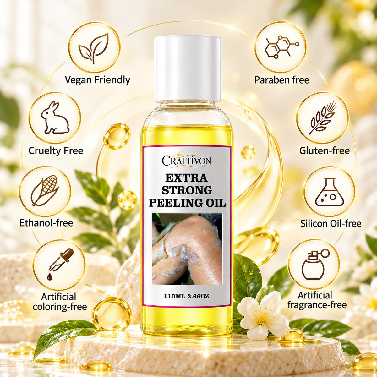 🎀Extra Strong Yellow Peeling Oil – 110ml Body Exfoliating Solution